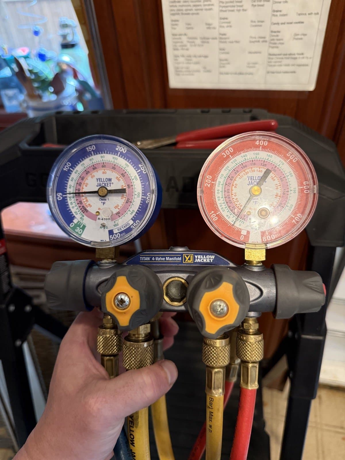 Refrigerant gauges used during sealed-system appliance service